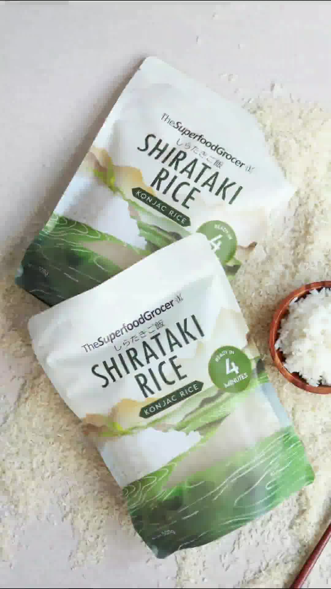 Tastes like white rice but with less guilt 🍚 Ready in 4 mins, low cal, high fiber! 🛒 #thesuperfoodgrocer #shirataki #lowcarb #diet