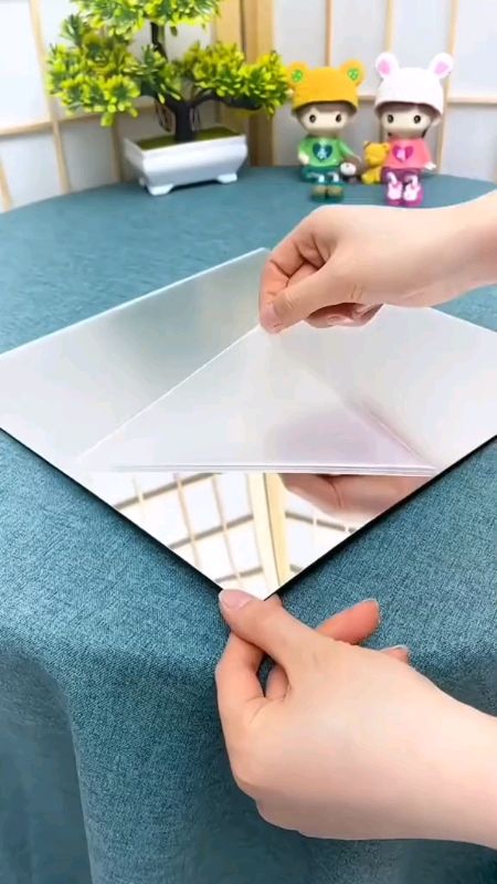 Square Mirror Wall Sticker/Self Adhesive Acrylic 🛒5️⃣⭐   #freecoinonvideo #MasMuraSaShopee #fyp #mirror #adhessive