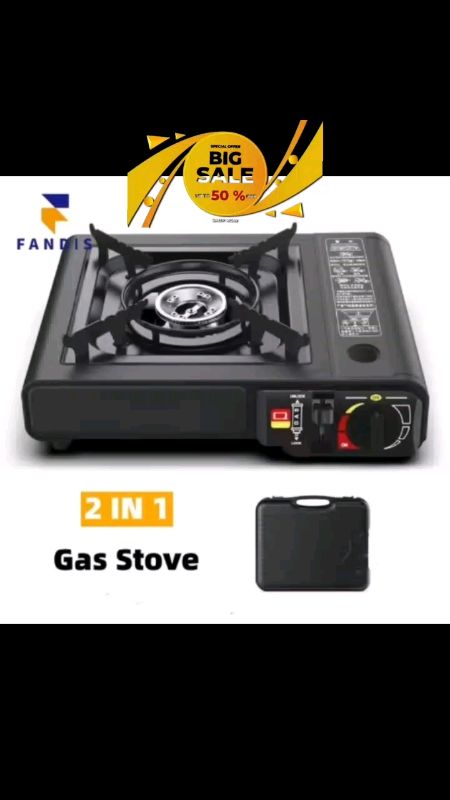 Fandis Single/Double Use Butane Gas Stove Portable LPG Burner | Camping Picnic Safe Cooktop