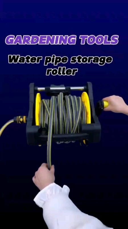 20M-70M Heavy Duty Garden Hose Reel Trolley 1/2 Inch PVC Water Pipe Holder for Car Wash & Irrigation