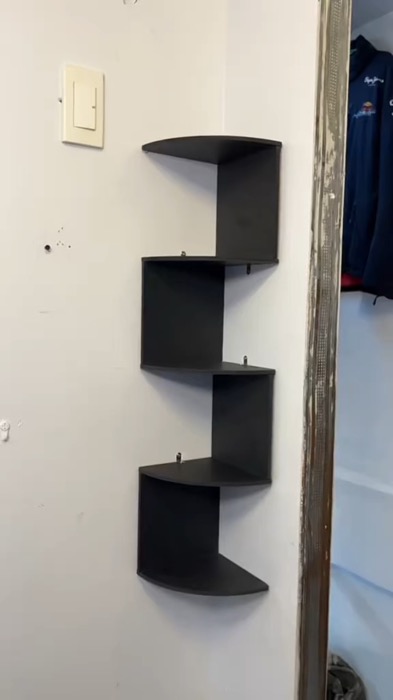 ￼5 Tier Corner Wall Shelf Living Room Wood Minimalist Floating Wall Mount Shelves Book Shelf Decorate #wallmounted #wallshelf #shelves #wood #shopee