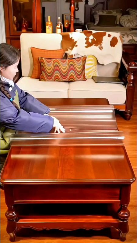 Transparent PVC Tablecloth Waterproof Table Cover#oilproof#kitchenneeds#diningtablecover#reelsviral#trending