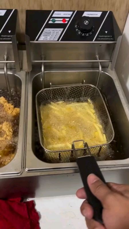 #Fryer Electric Pan With Strainer Stainless Fryer