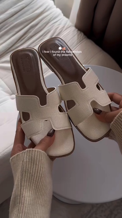 Hermes inspired sandals #yoto #mia #sandals #hermes #shopee #white  #reco