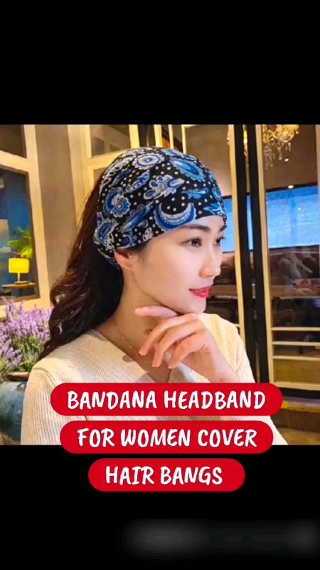 BANDANA HEADBAND TO COVER GRAY HAIR, WASH FACE WITH BANGS #dambana #headband #forwomen