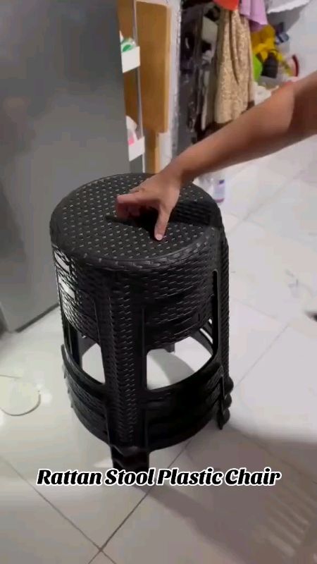 #Checkout Xtreme Stool Plastic Chair Rattan Chair Black and Brown #freecoinsinshoppevedio #masmurasashoppe
