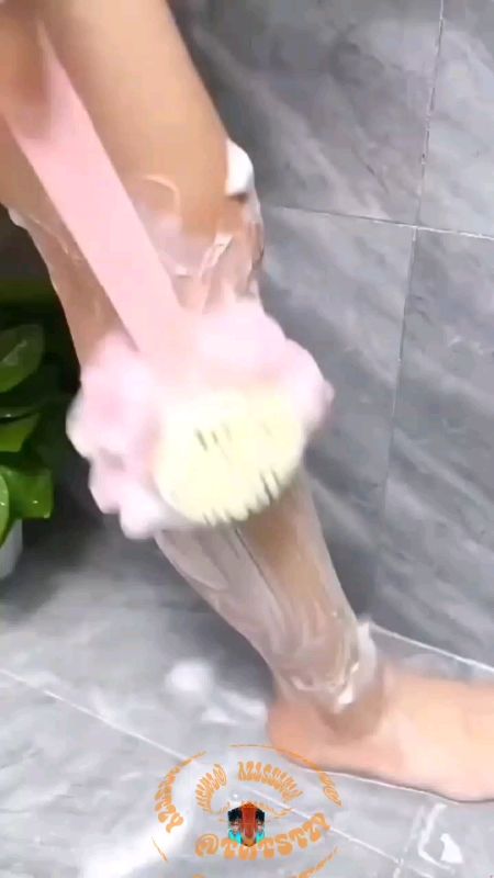 #2in1bathbrush #bathflowerwipe #backbrushbath #fullbodybathflowerwipe #showerbrush #2in1longhandlebathbrush