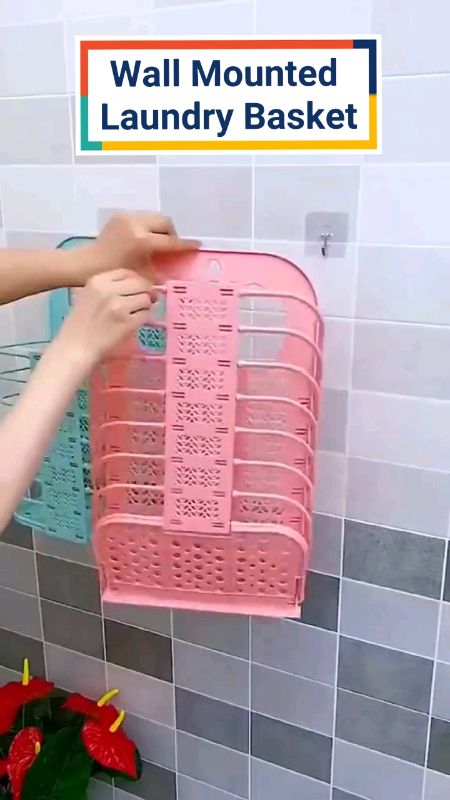 #HugotSaShopee Wall Hanging Laundry Basket #laundrybasket #bathroomclothesstorage #storagebasket #masmurasahopee #trending #fyp #fy #clothesbasket