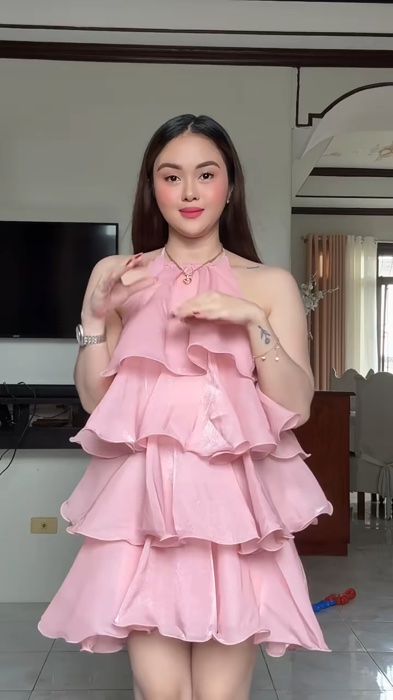 ￼Lovito Women Elegant Dress Tiered Layer Spring/summer Dress  L167LD033