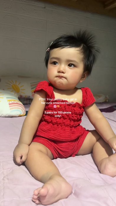 smocked terno bangkok coords for baby, 3 pairs for only ₱150 #babygirl #babygirldress #KidsCoords #babygirlcoords #babydress #babyclothes #muralang