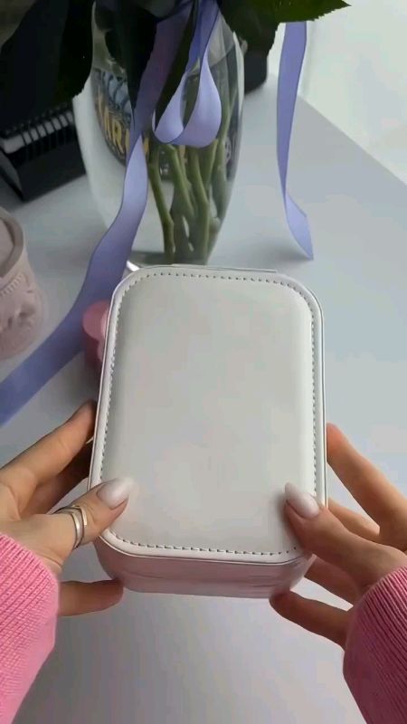 portable makeup organizer with led mirror#fyp #makeuporganizer #makeup #jewelrybox #LEDmirror