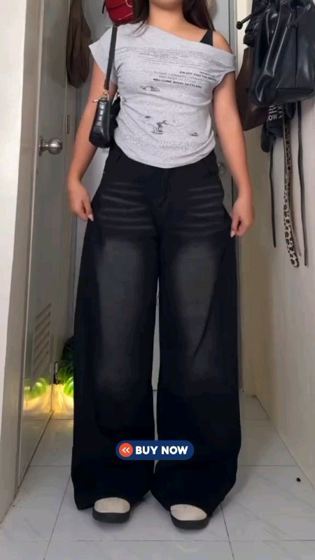Wide leg baggy pants ✨💕 #widelegpants #baggypants #MasMuraSaShopee #FREECOINSINSHOPEE #viral