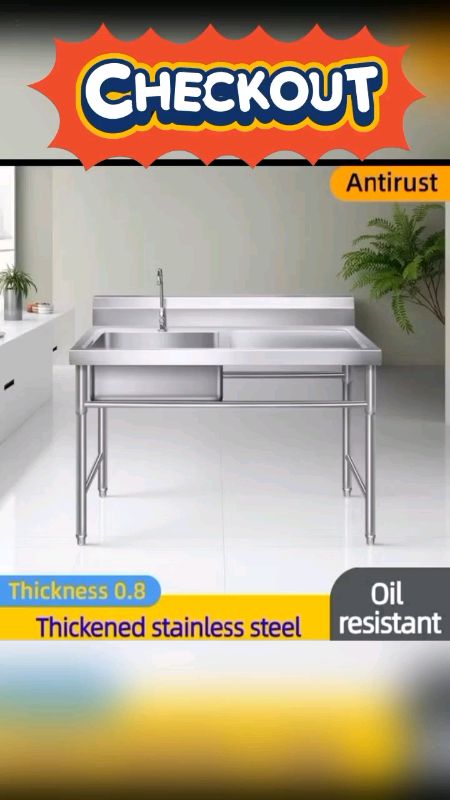 Stainless steel kitchen sink with cabinet  #MasMuraSaShopee