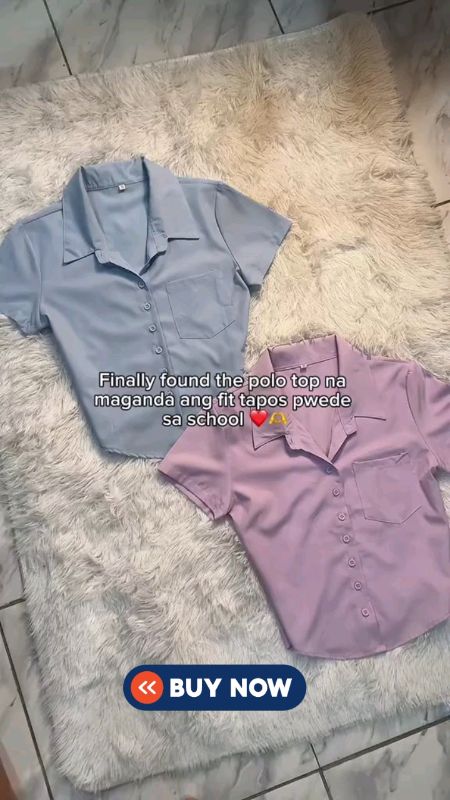 with collar Womens Polo Blouse Tops for School #viralproducts #FREECOINSINSHOPEE #MasMuraSaShopee #tops #marigoldshop