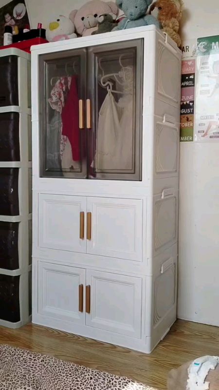 Plastic Wardrobe Baby Closet Baby Cabinet For Clothes Foldable Storage With Wheels#cabinet #MasMuraSaShopee #buynow