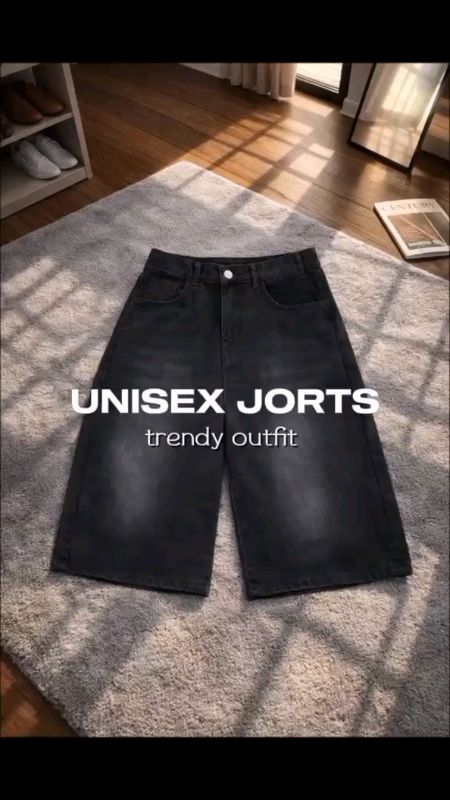 Jorts Shorts Denim Bermuda y2k Black #jorts #shorts #newtrend