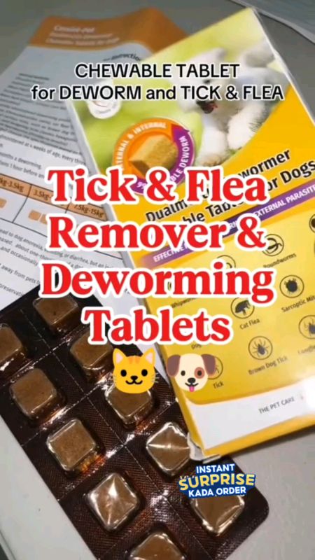 Cassiel Pet Tick and flea remover and dewormer tablet Heartworm pet chewable tablets for tick and fleas spot on solution for dogs and cats