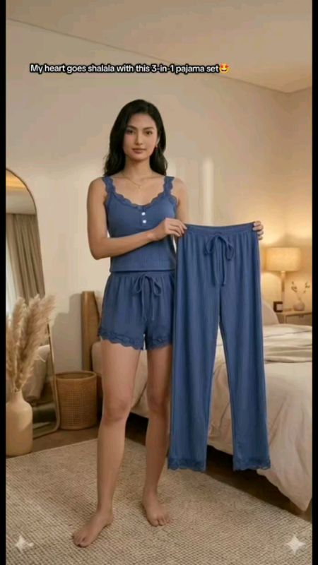 3-in-1 set pajama. #pajamaset #3in1pajama #comfypajama #sleepwearset #nightwearset #ternosleepwear #TernoPajama
