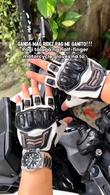 Summer Breathable Anti-Slip Motorcycle Gloves Half Finger #fyp#motorcycle#breathable#half#finger#gloves#FreeCoinsInShopeeVideo#MasMuraSaShopee