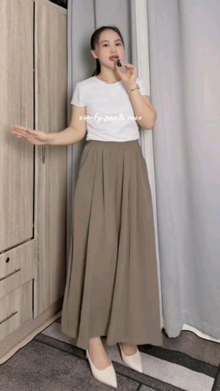 6colors Macaron color palette wide leg pants maluwag at plus size Baggy New Ice Silk wide leg pants #FreeCoinsInShopeeVideo #MasMuraSaShopee