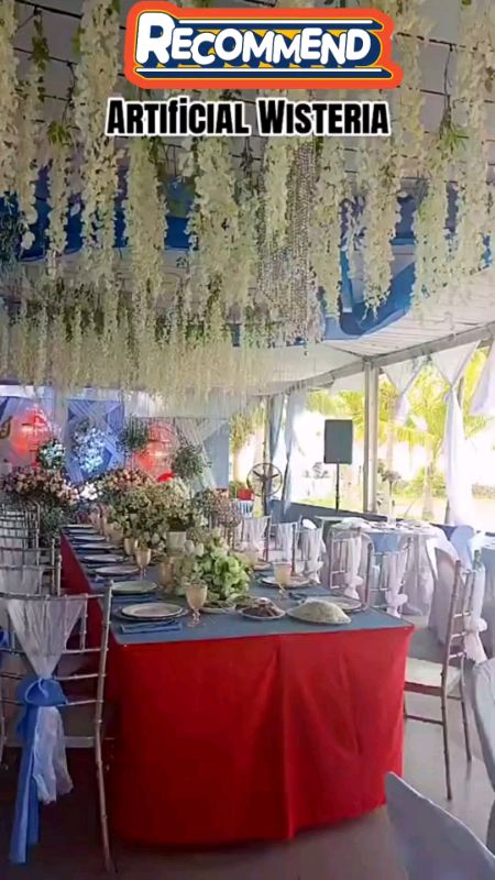 【12/24/36pcs】 Artificial Fake Wisteria Vine Ratta Hanging Silk Flowers String Home Party Wedding#FreeCoinsInShopeeVideo #masmurasashopee