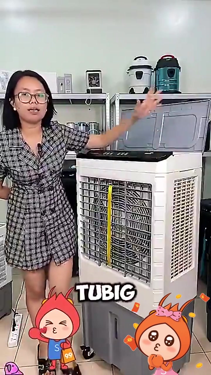 Tixx Air Cooler Inverter Aircon 70L Button/Remote Control Mobile Portable Air Conditioner 360° Wheel #giauco