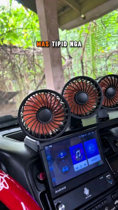 Universal Car Fan 24V/12V Electric Three Head Automotive Fan 360 Adjustable Cooling Fan Low Noise
