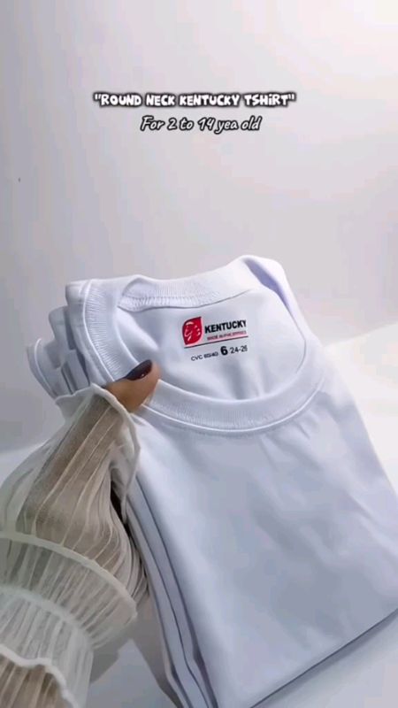 #3PCS #Blue #corner #roundneck #plain #white #Tshirt for #kids #3to14yrs old#FreeCoinsInShopeeVideo #MasMuraSaShopee