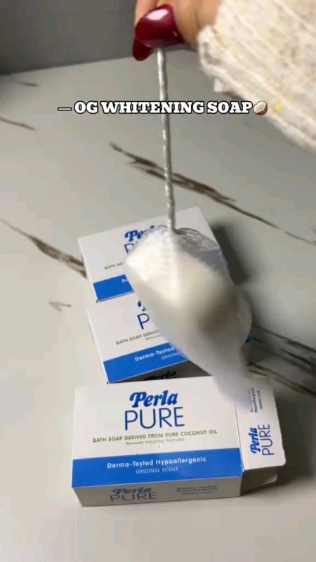Perla Pure Bath Soap #whiteningsoap #Perla #original #hypoallergenic #bathsoap #shopee #pampaputi #coconut #gentle #shopeeVideo #freeshipping