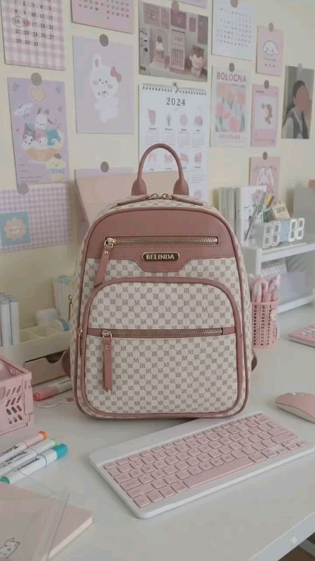 MIMISO Retro Backpack For Woman Korean Fashion Original PU Leather Large Capacity Schoolbag M1231#FreeCoinsInShopeeVideo