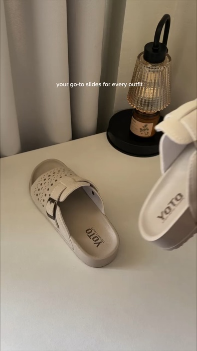 ￼YOTO Sandals For Women Flats Hollow Out Breathable Comfortable Soft Bottom Casual Outdoor Slippers #yoto #sandals #flats #comfortable #shopee #finds