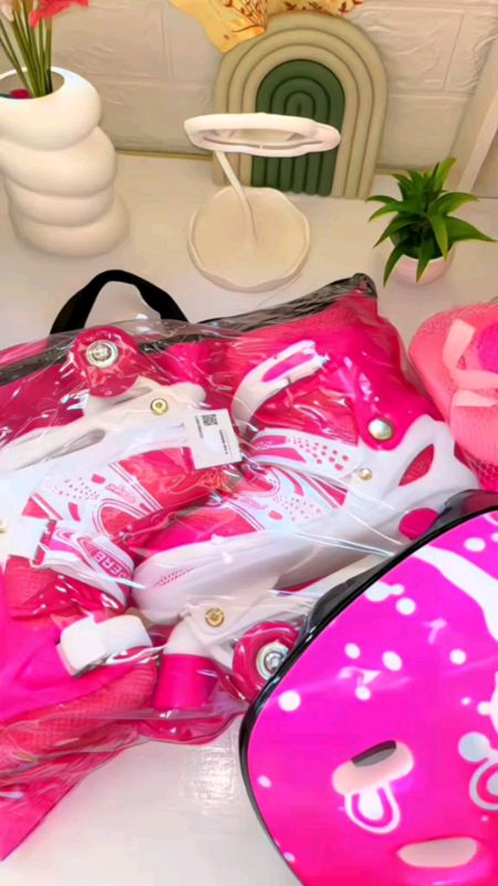 Kiddo Double Roller Skate Shoes For Kids Adjustable Roller Skates Portable Roller Skates For Beginer#masmurasashoppee