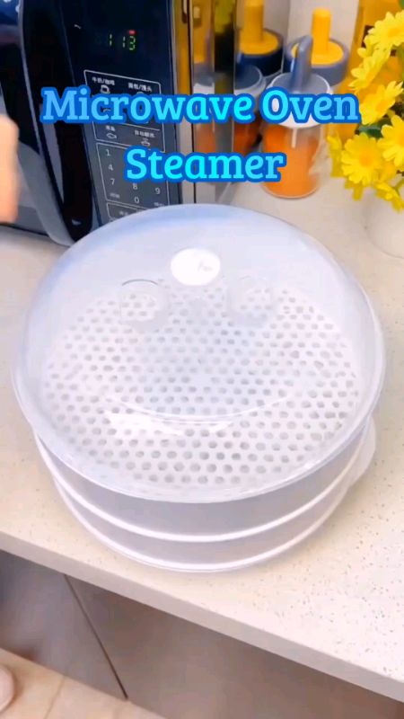 Microwave Oven Food Round Cookware Steamed Dumpling Rice Microwave #Steamer #Round #Food #FYP #FreeCoinsInShopeeVideo