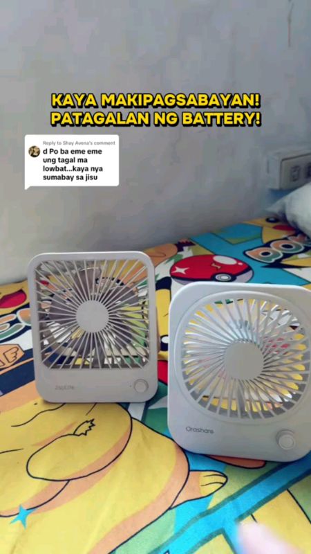 Orashare DF10 Rechargeable Desk Fan Turbo Wind 2000mAh 15H Quiet Cooling Portable for Office & Dorm