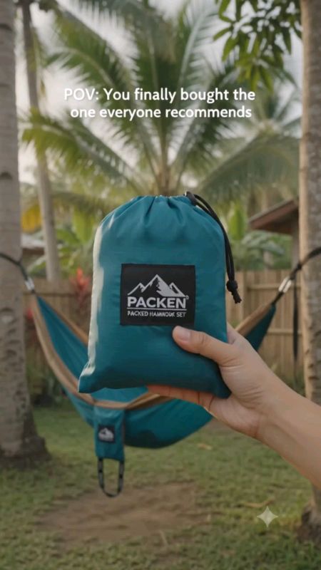 Ultra-light camping hammock with ropes, carabiners & carry bag. Compact, durable & perfect for outdoor adventures. Shop now!