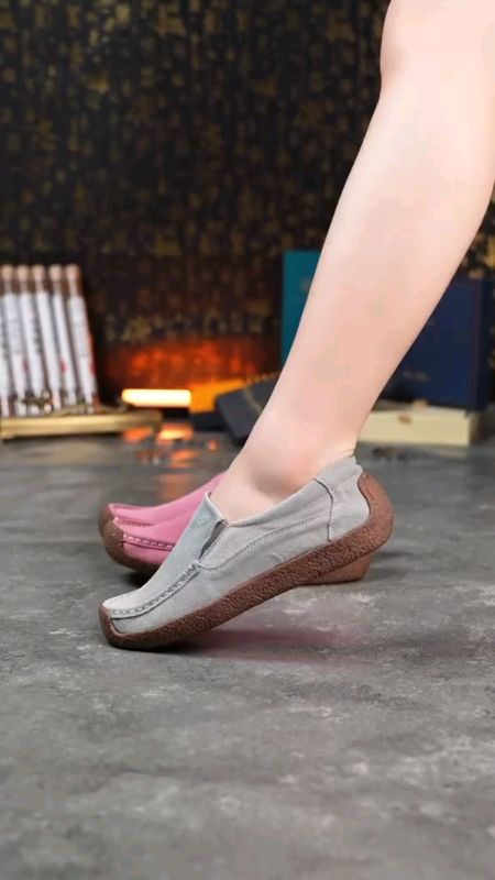Women Shoes Loafer Suede Leather Slip ons