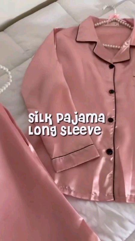 LONG SLEEVE SILK SLEEPWEAR 🩷 #silksleepwear #sleepwear