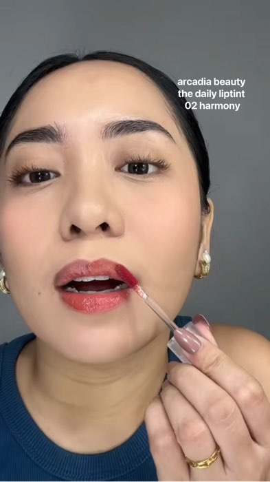 the daily liptint 02 harmony by arcadia beauty swatch #gorgbrb #arcadiabeauty #liptint #drylips