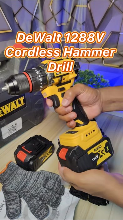 DeWalt 1288V Cordless Hammer Drill Driver with Free Two 128V Batteries#MasMuraSaShopee #freecoinsavideo #dewalt #hammerdrill