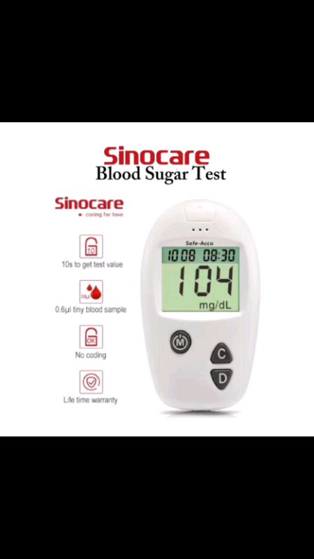 Blood Sugar Test by Sinocare #bloodsugar #glucose #glucometer #health #sugar #FreeCoinsInShopeeVideo #fyp