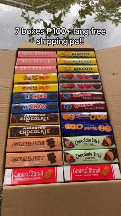 Di ka na lugi dito😍 149pesos for 7boxes na po🩷#MasMuraSaShopee #baon #biscuits #chocolates