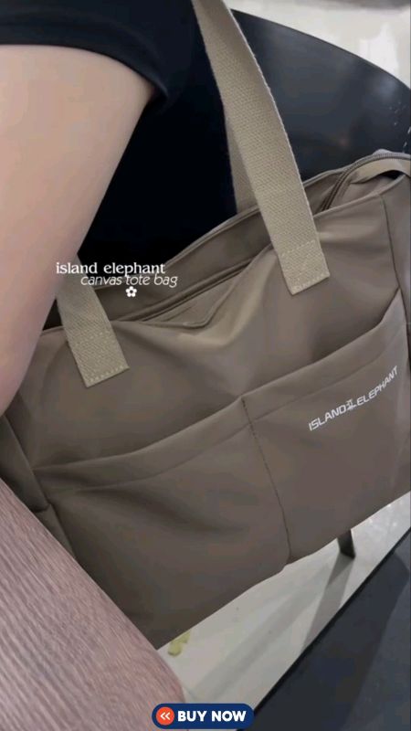 Shop ISLAND ELEPHANT Canvas Bag Waterproof Tote bag #TrendingWomensBag #ToteBagForWomen #spaciousBagForWomen #sulitdeal #fyp #MasMuraSaShopee