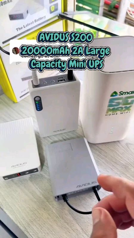 AVIDUS S200 20000mAh 2A Large Capacity Mini UPS Backup Power Supply 5V 9V 12V Voltage Adaptation #powersupply #backup #miniups #ups #router #powerbank