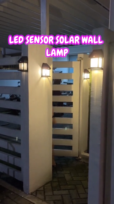 SOLAR SENSOR LED WALL LIGHT🤩‼️ GANDA NG QUALITY CHECK OUT NA‼️#ledwalllamp #ledlamp #lamp #walllamp #LED #trending #HugotSaShopee #finds #Recos #buy