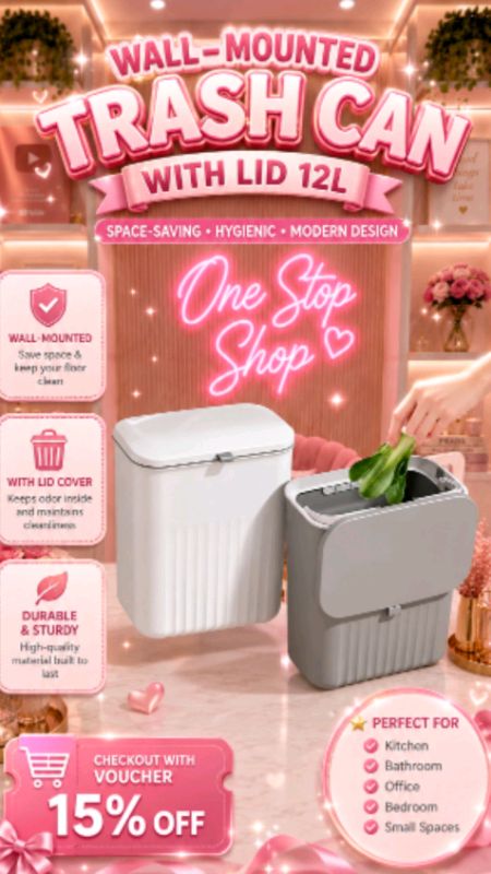 Wall mounted trash can#trashcan #wallmounted #MasMuraSaShopee #ShopeePHCommsXTRA #shopeeph
