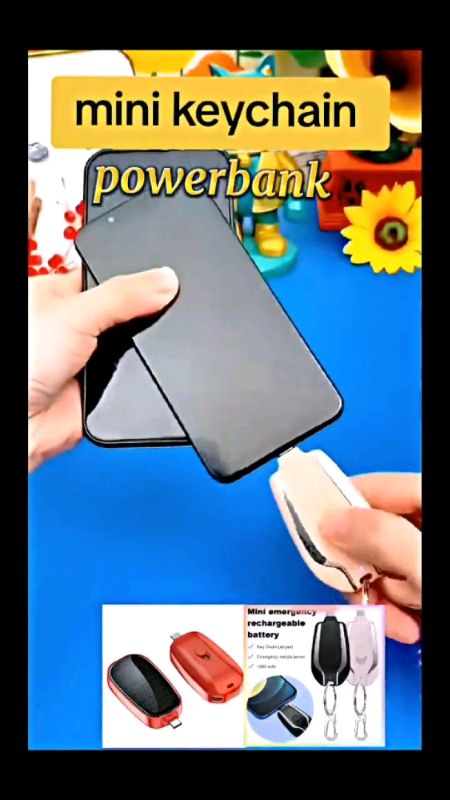 Keychain Portable charger Mini PowerBank 1500Mah Emergency PowerBank For Iphon-e Type-c pocket power#FreeCoinsInShopeeVideo #MasMuraSaShopee