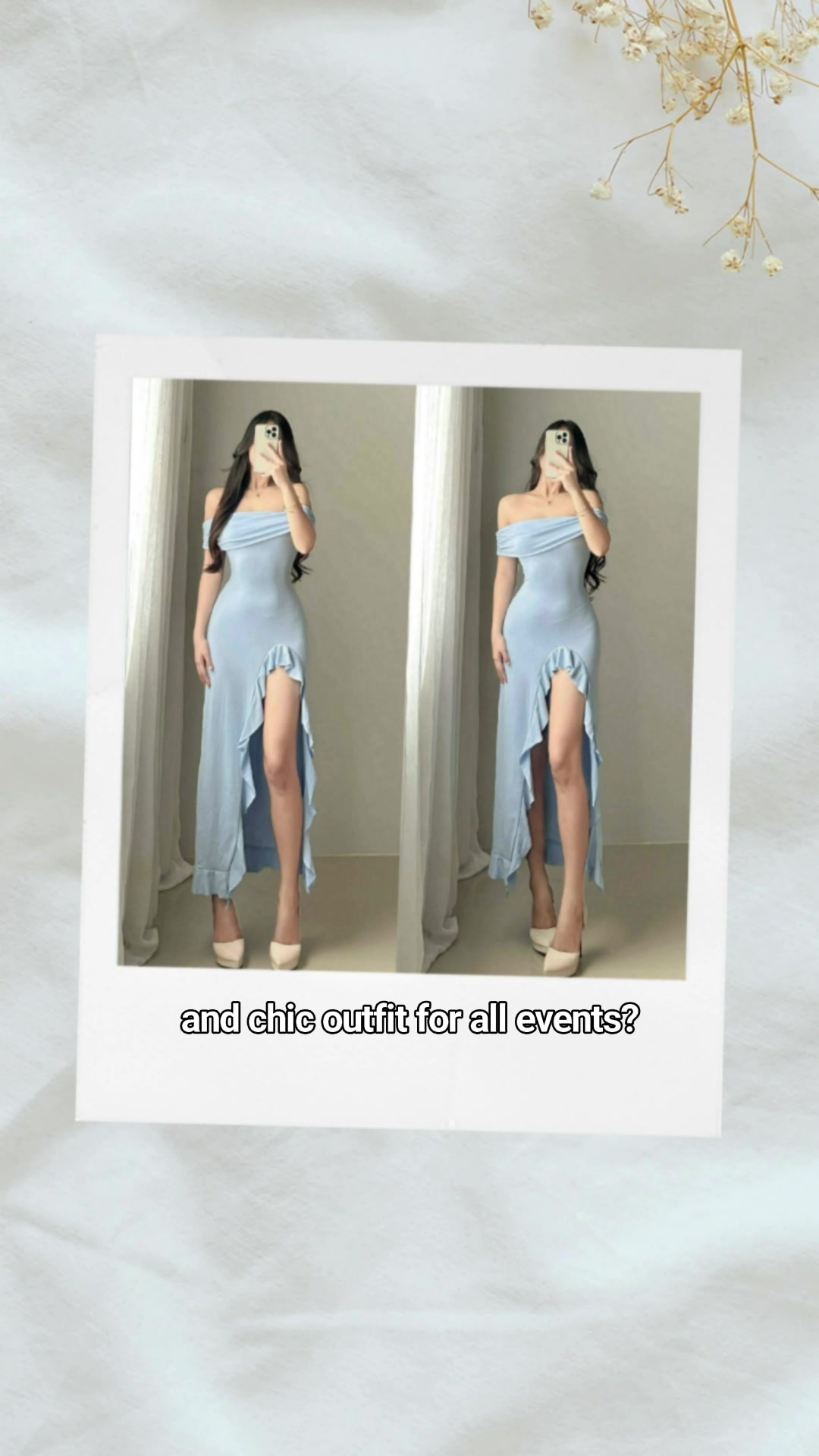 Maxi Dress for Woman Off Shoulder with Slit Ruffles #dress #maxidress #offshoulder #slit #ruffles #woman #women #ladies #casual #Fashion #OOTD #trending