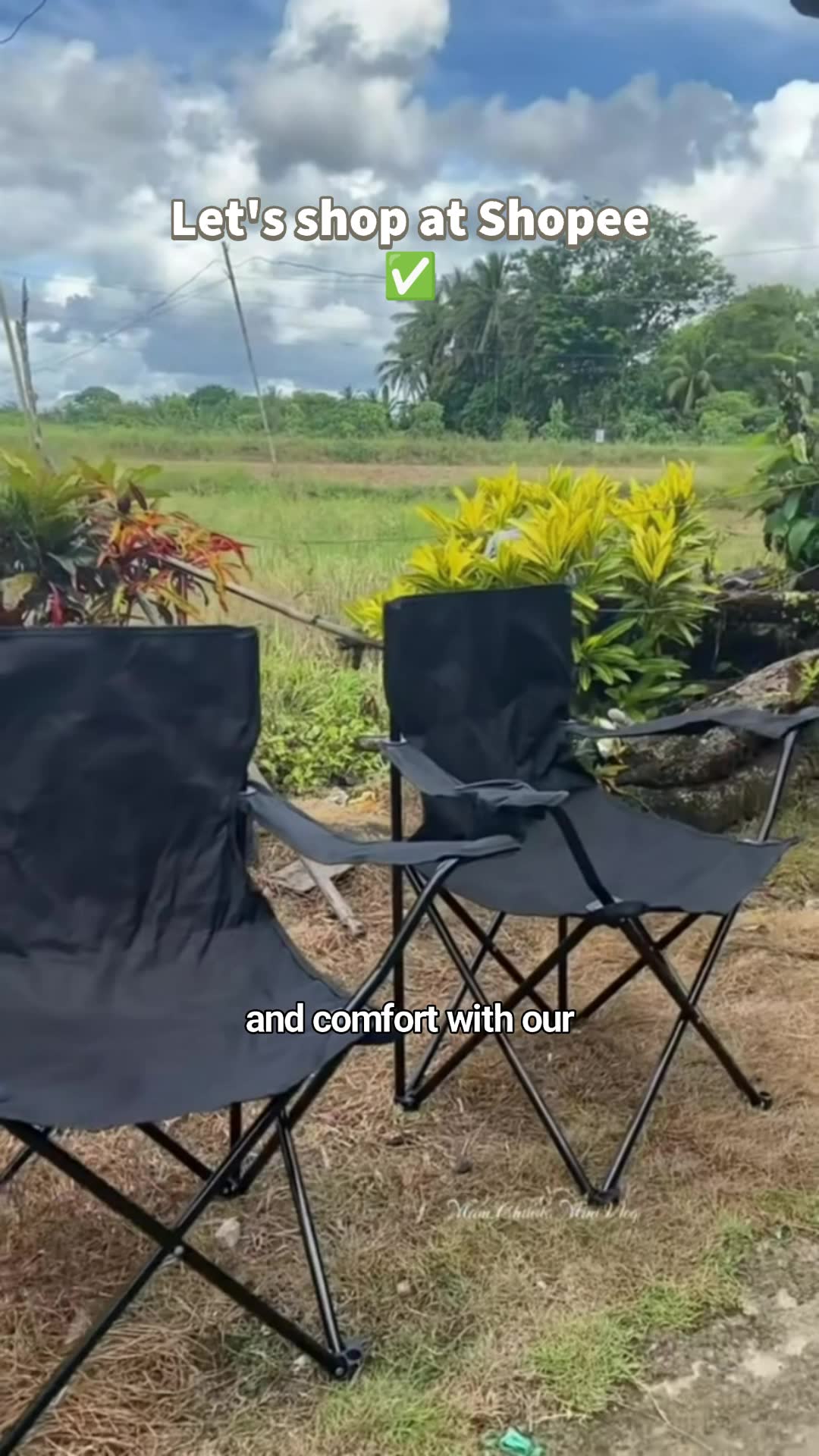 Camping chair with back rest #campingchair #campingchairwithbackrest #foldablechair #fyp #shopeeVideo #Shopeevideofreecoins