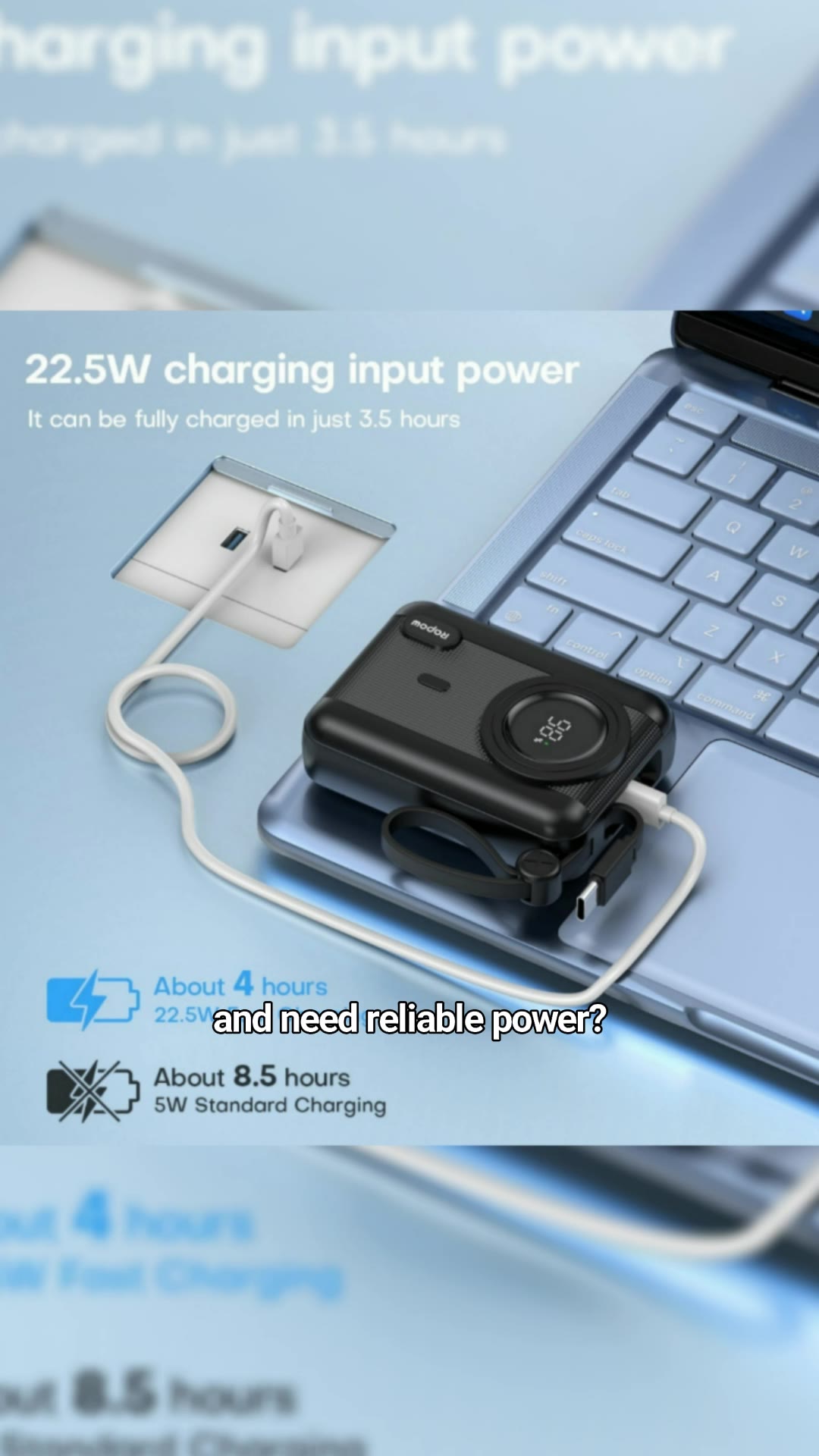 Rapow by Rapoo XT10 10000mAh Powerbank 22.5W PD Fast Charging Built in Cable Power Bank #rapow #rapoxt10 #powerbank #XT10