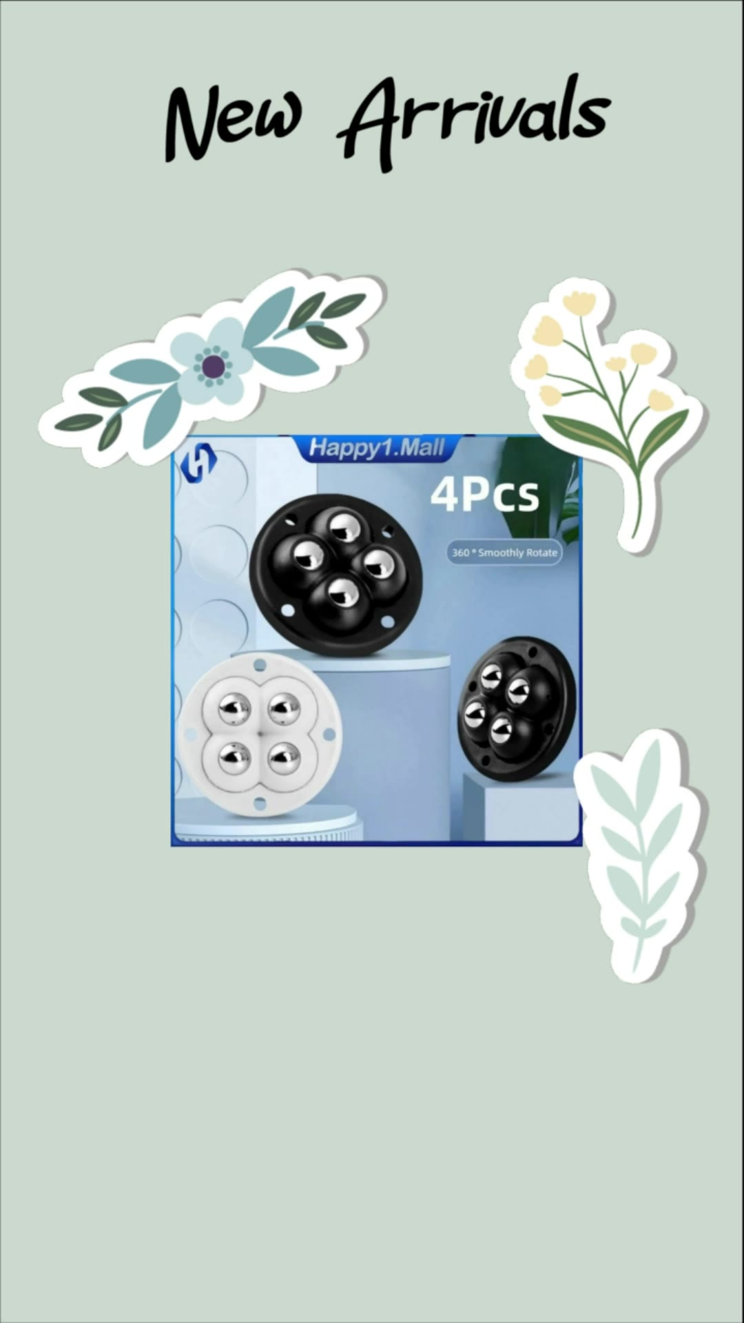 4pcs Self Adhesive Caster Wheels Mini Swivel Wheels with Stainless Steel Ballfor Storage Bins #MasMuraSaShopee #FreeCoinsInShopeeVideo #wheel #caster